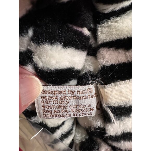 Zebra Plush Nici by Enesco Wild 14" Stuffed Animal Germany Weighted Vtg RARE - Picture 4 of 16